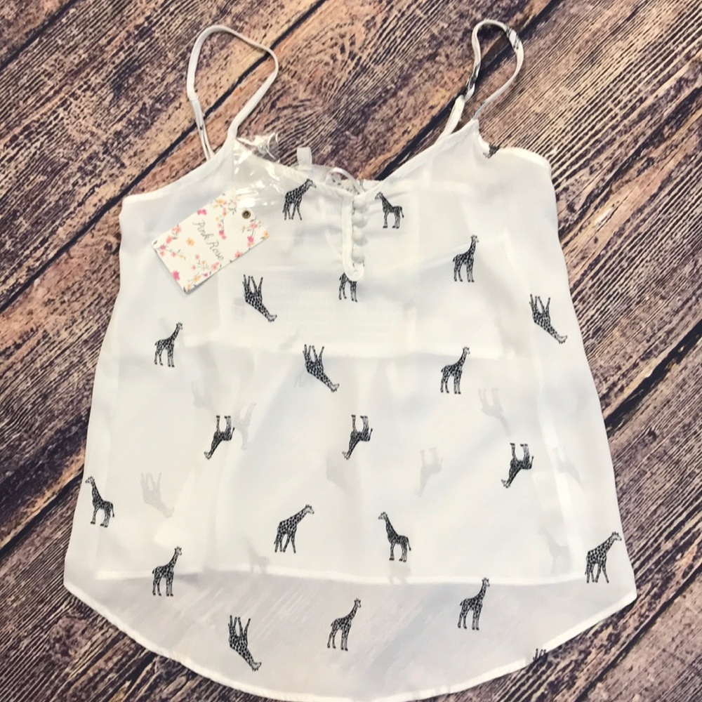 NWT PINK-ROSE  WHITE TANK